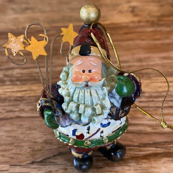 Seven Vintage Santa Resin Ornaments - Picture 5 of 11